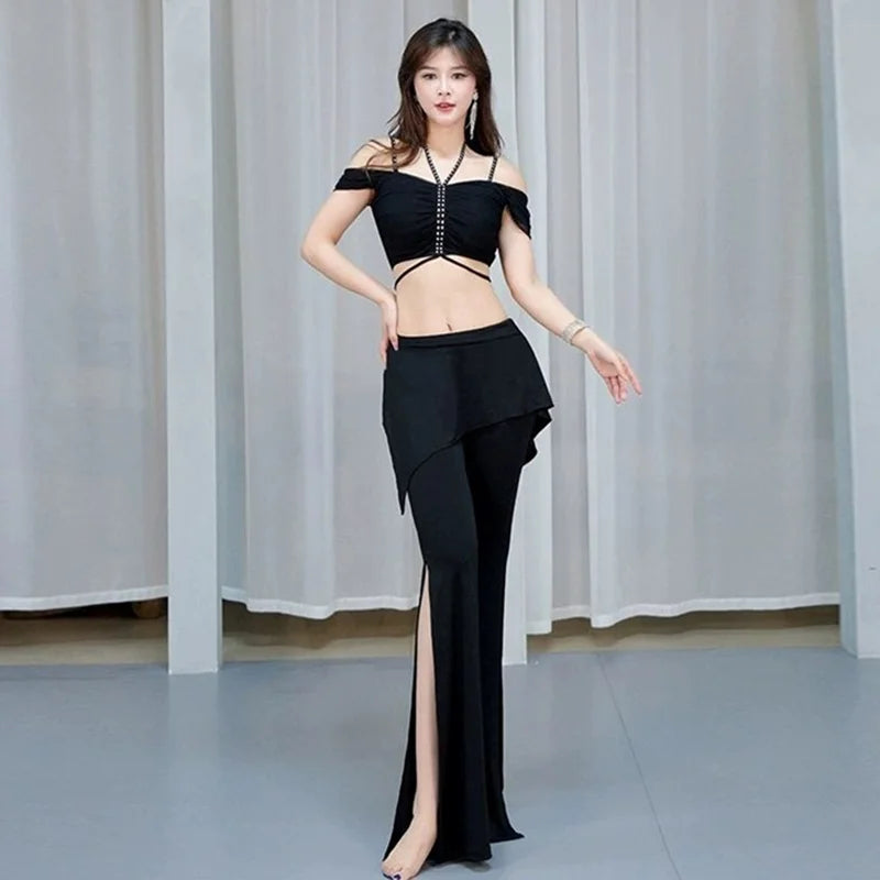 Belly Dance Costume Set | 3-Piece | Off-Shoulder & Flare Pants