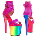 20CM Platform Sandals - Shiny Open Toe High Heel Pole Dance Shoes