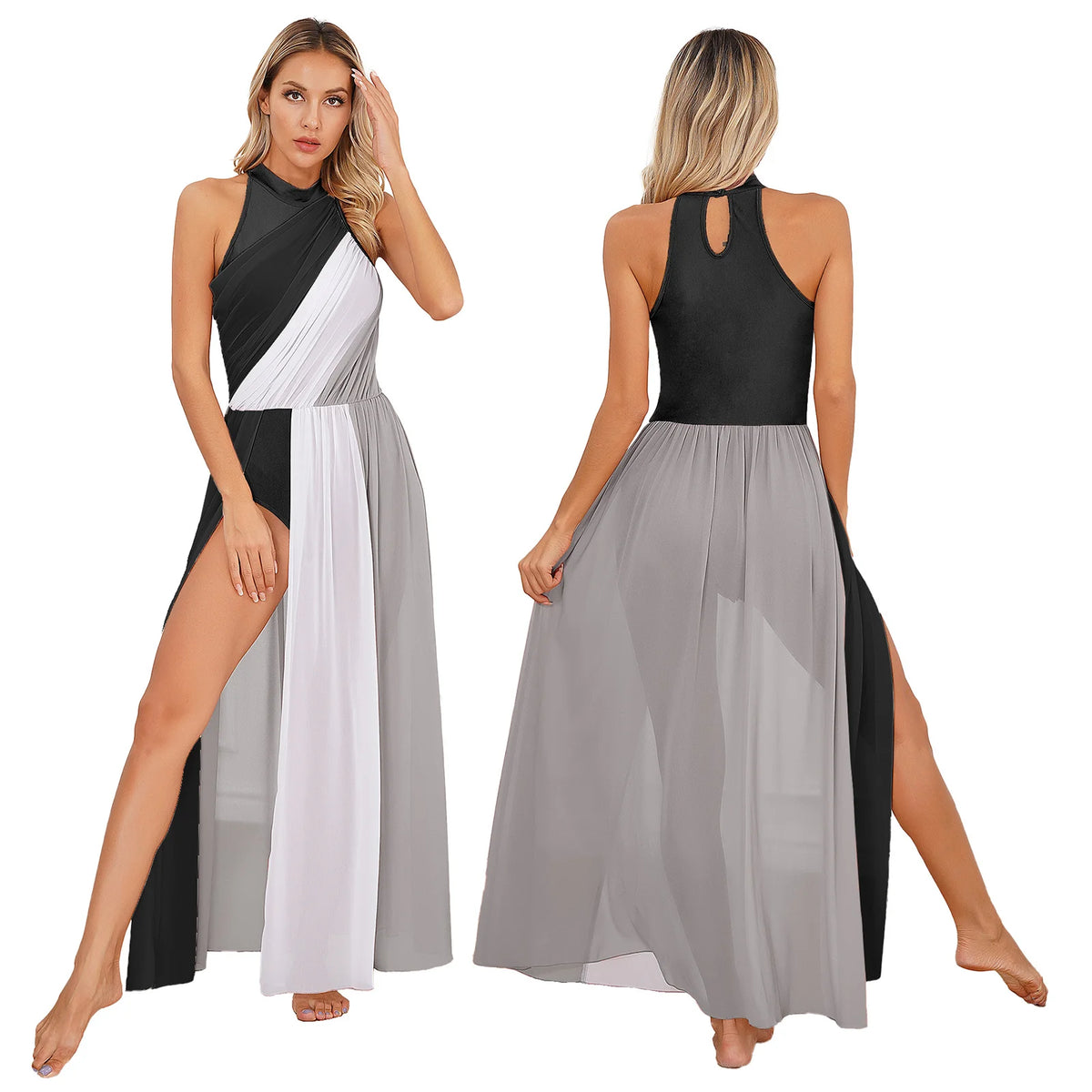 Moonlit Split-Skirt Lyrical Dance Leotard Dress