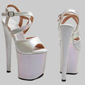 8-Inch Snakeskin Platform Heels - Exotic Pole Dance Sandals