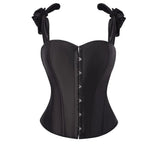 Satin Overbust Corset | Bow Straps | 10-Bone