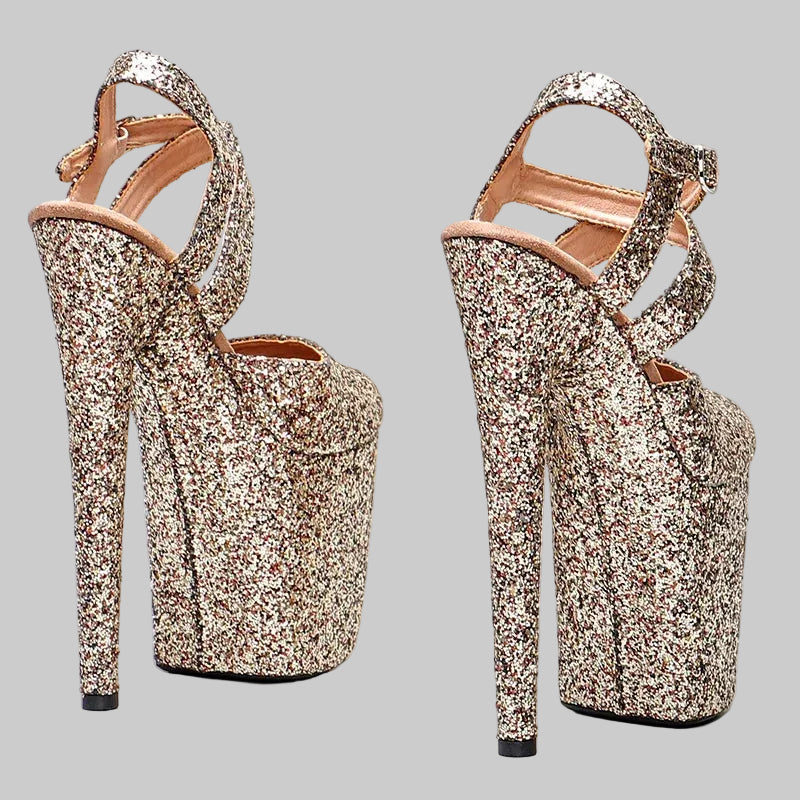 Glitter 8-Inch Platform Pole Dance Heels