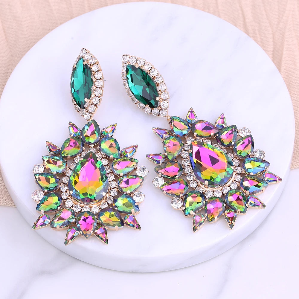 Rhinestone Drop Earrings | Clip or Pin
