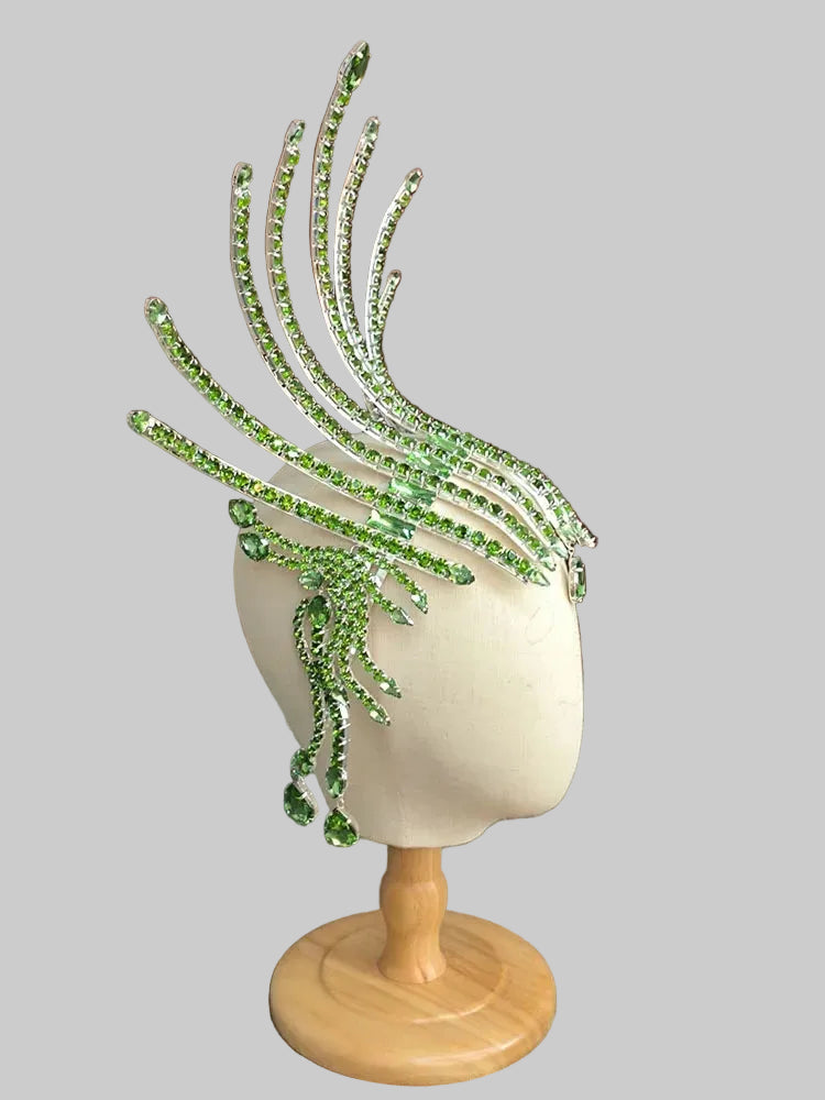 Oversized Rhinestone Headpiece Necklace - Statement Jewelry for Stage & Performance