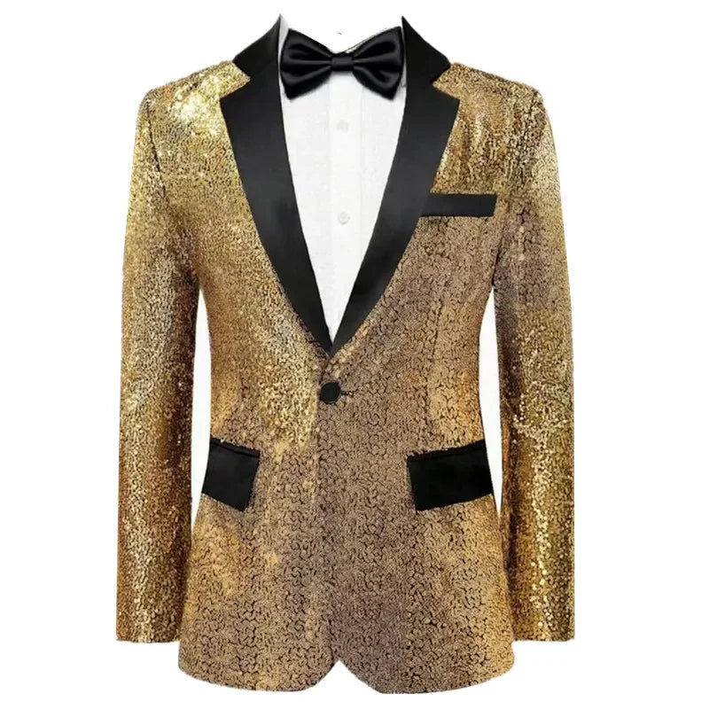 Men’s Sequin Blazer | Contrast Lapels
