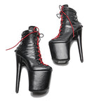 20CM Platform Ankle Boots - Matte Finish High Heel Pole Dance Booties