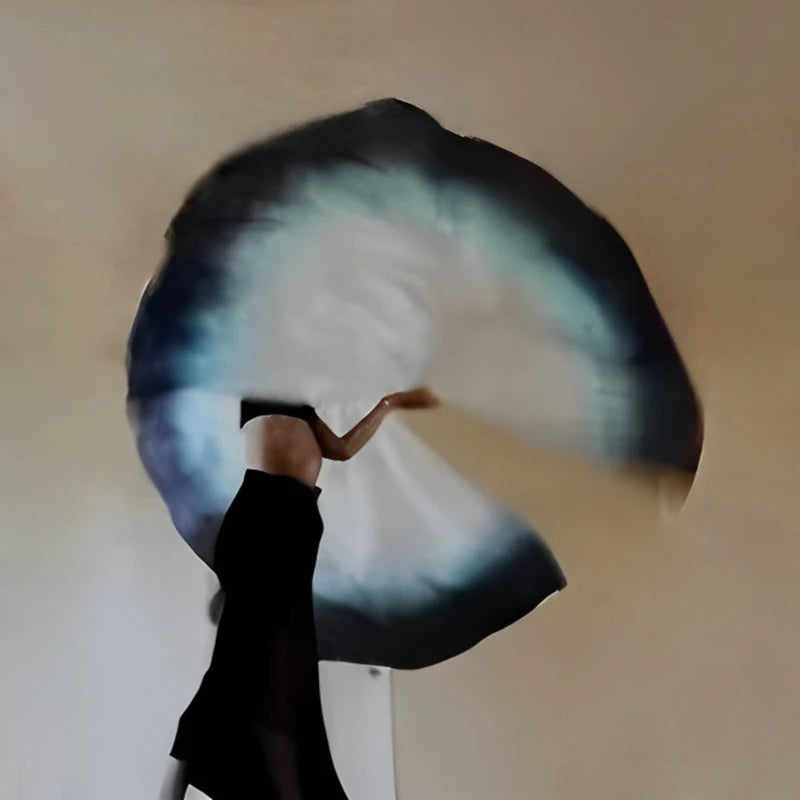 Belly Dance Silk Isis Wings | Semi-Circle Veil Set of 2 | with Sticks
