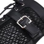 Peep-Toe Mesh Stiletto Ankle Boots — 9.5 cm Heel Extended Sizing