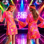 Women's Hippie Costume Set | 7-Piece | 60s 70s Disco Dress