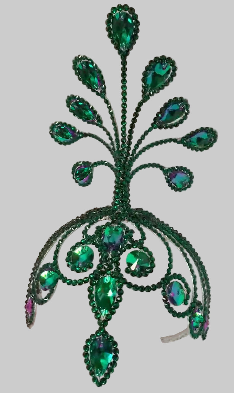 Oversized Rhinestone Crown Headpiece - Statement Tiara for Stage & Performance