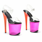 8-Inch Transparent Platform Heels with Color Gradient - Open Toe Sandals