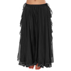Belly Dance Chiffon Skirt | Ruffle Trim | Side Slit | 13 Colors