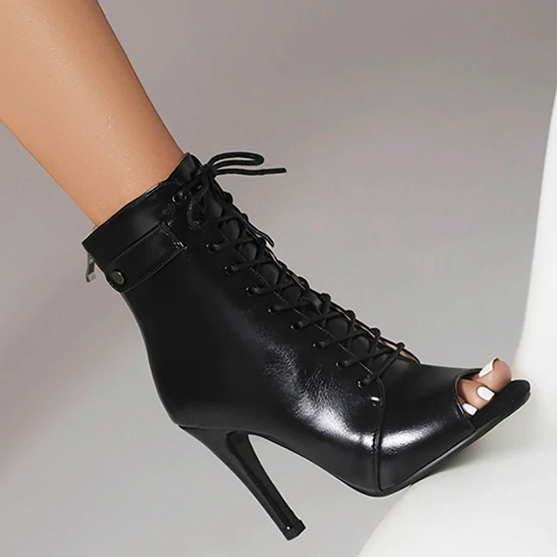 Dance Ankle Boots | Smooth Lace-Up | 7–11 cm