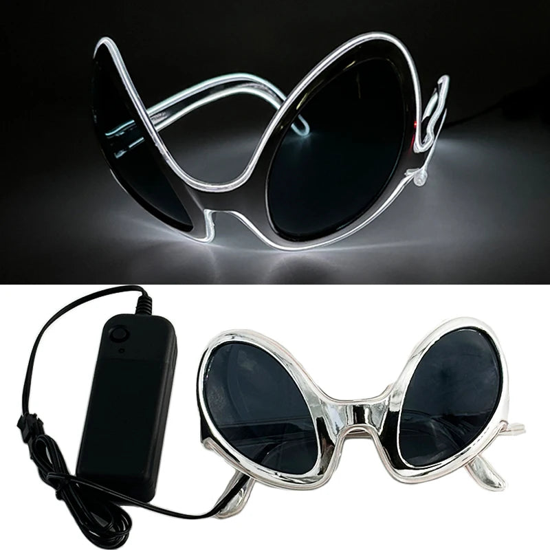 LED Light-Up Rave Glasses & Gloves | Cyberpunk Festival Eyewear