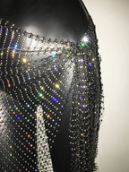 Rhinestone Mesh Bandage Mini Skirt