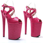 Stone Pattern Platform Sandals - 23cm Pole Dance Heels
