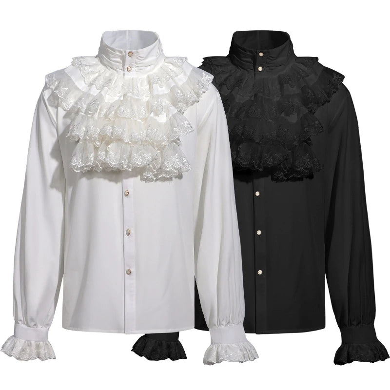 Victorian Ruffle Shirt | Stand Collar | Steampunk