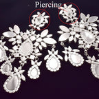 Oversized Rhinestone Dangle Earrings | 12×20.8cm