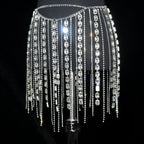 Rhinestone Tassel Chain Mini Skirt