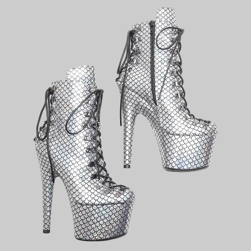 17CM Platform Ankle Boots - 7 Inch High Heel Pole Dance Boots