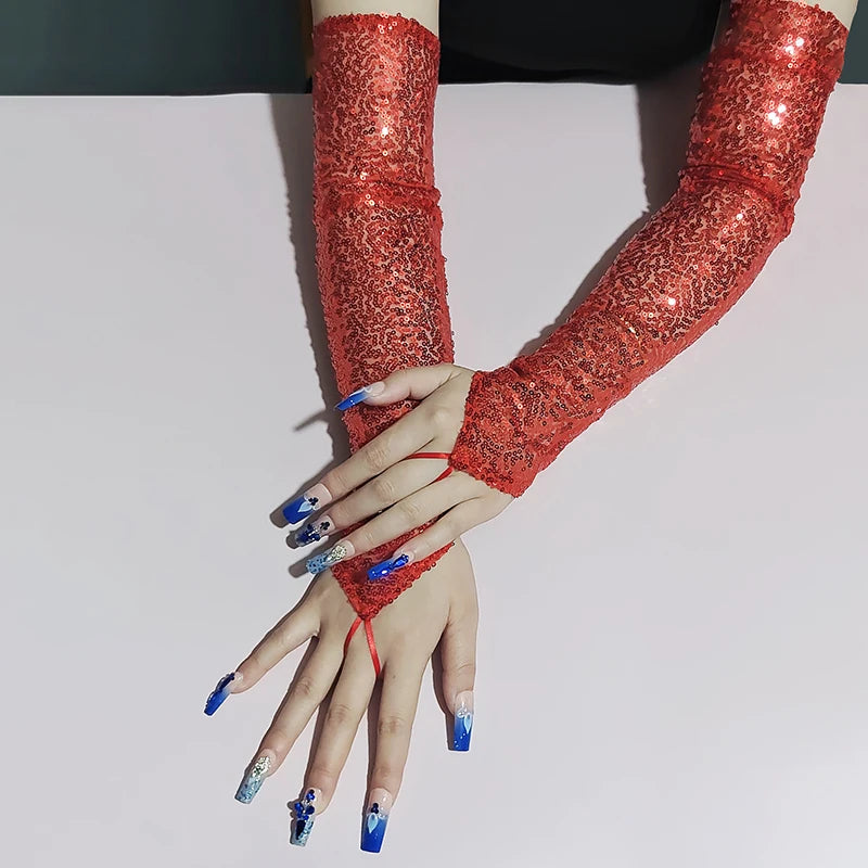 Fingerless Lace Gloves | Sequin Sparkle
