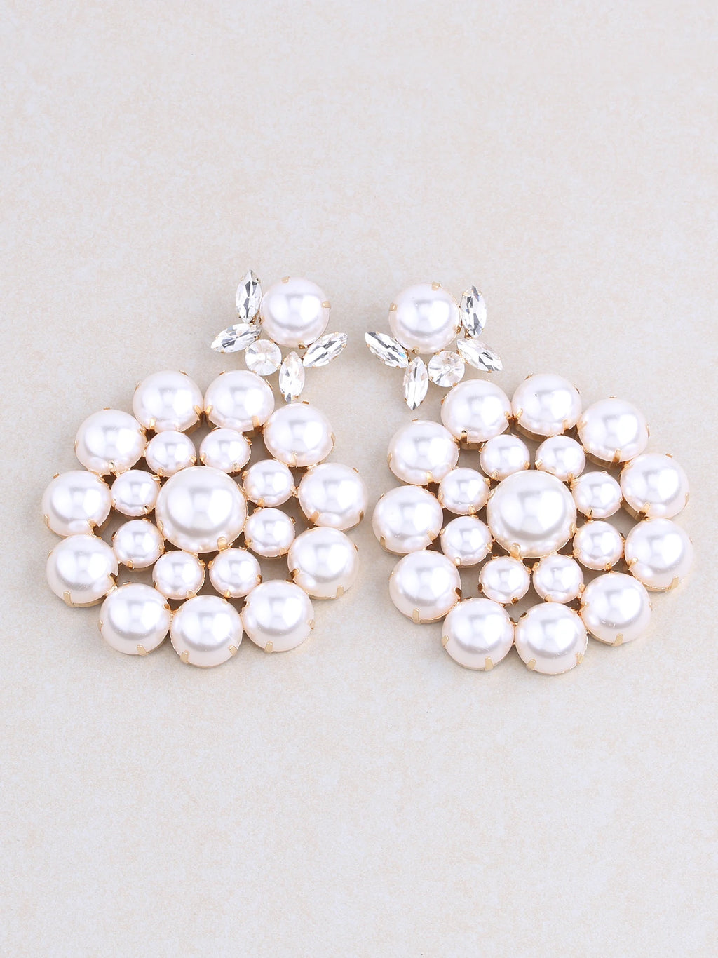Faux Pearl Drop Earrings | Rhinestone Sparkle | Clip or Pin