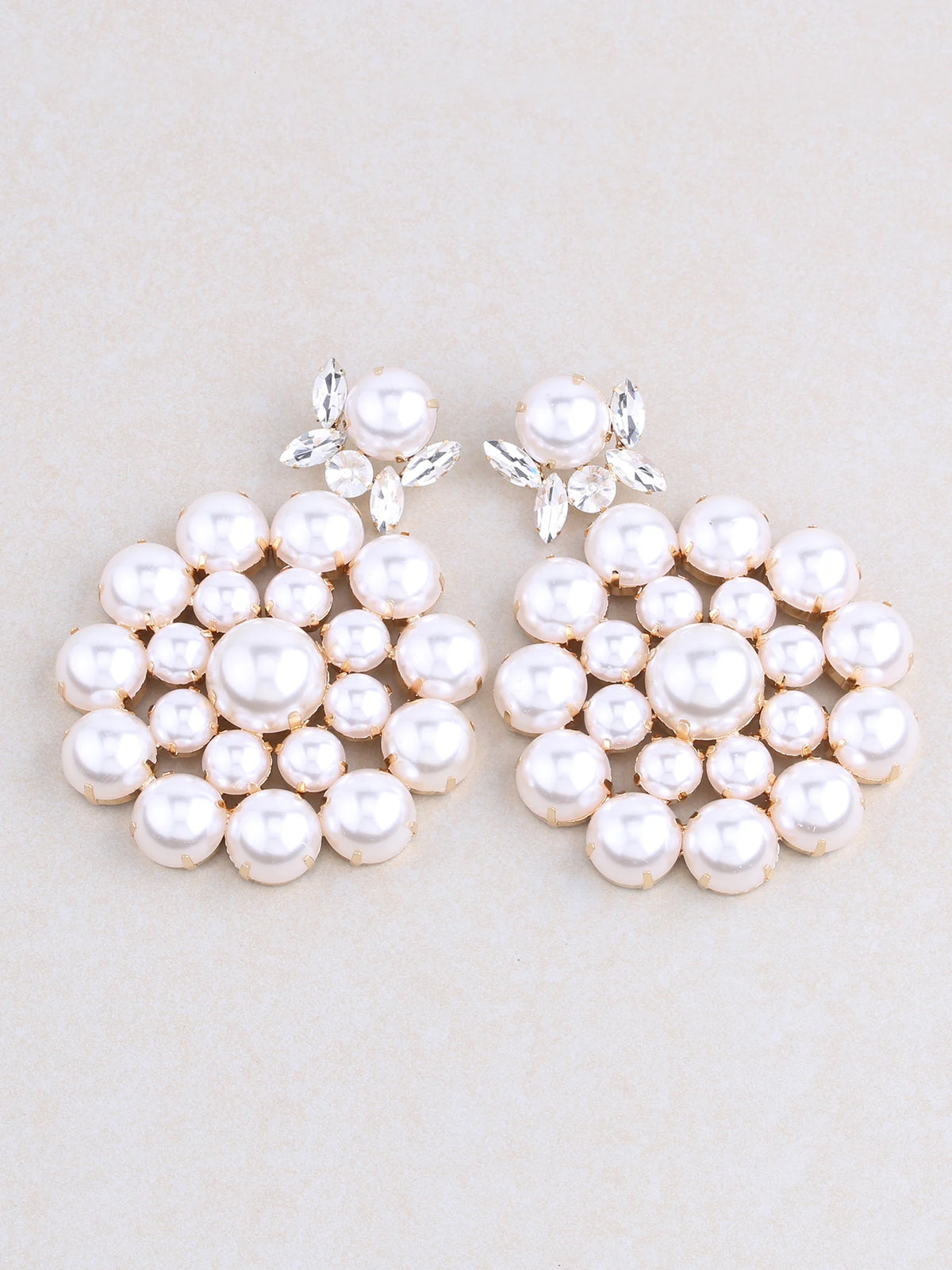 Faux Pearl Drop Earrings | Rhinestone Sparkle | Clip or Pin