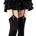 Cross Suspender Thigh-High Stockings | Gothic Lolita | One Size