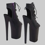 9-Inch Holographic Ankle Boots - Light-Up Pole Dance Heels