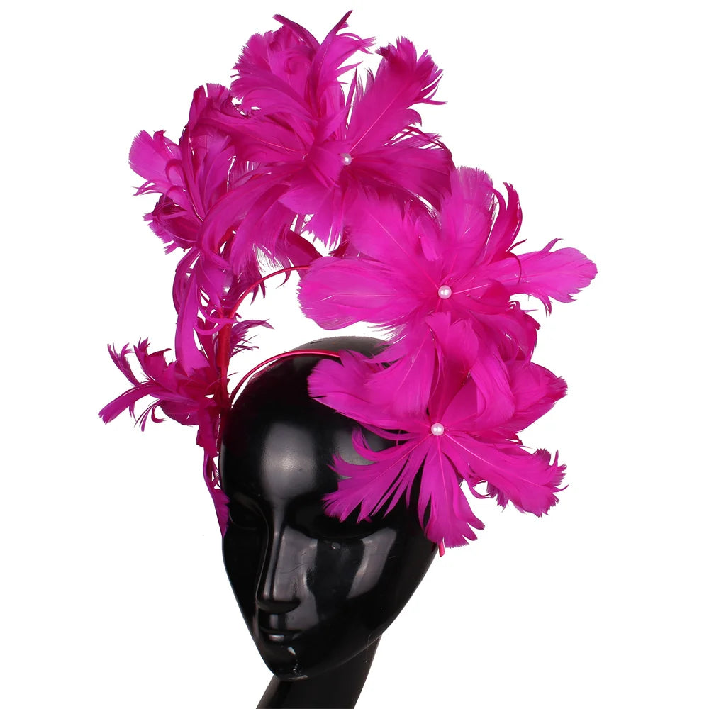 Feather Flower Headpiece | Statement Fascinator