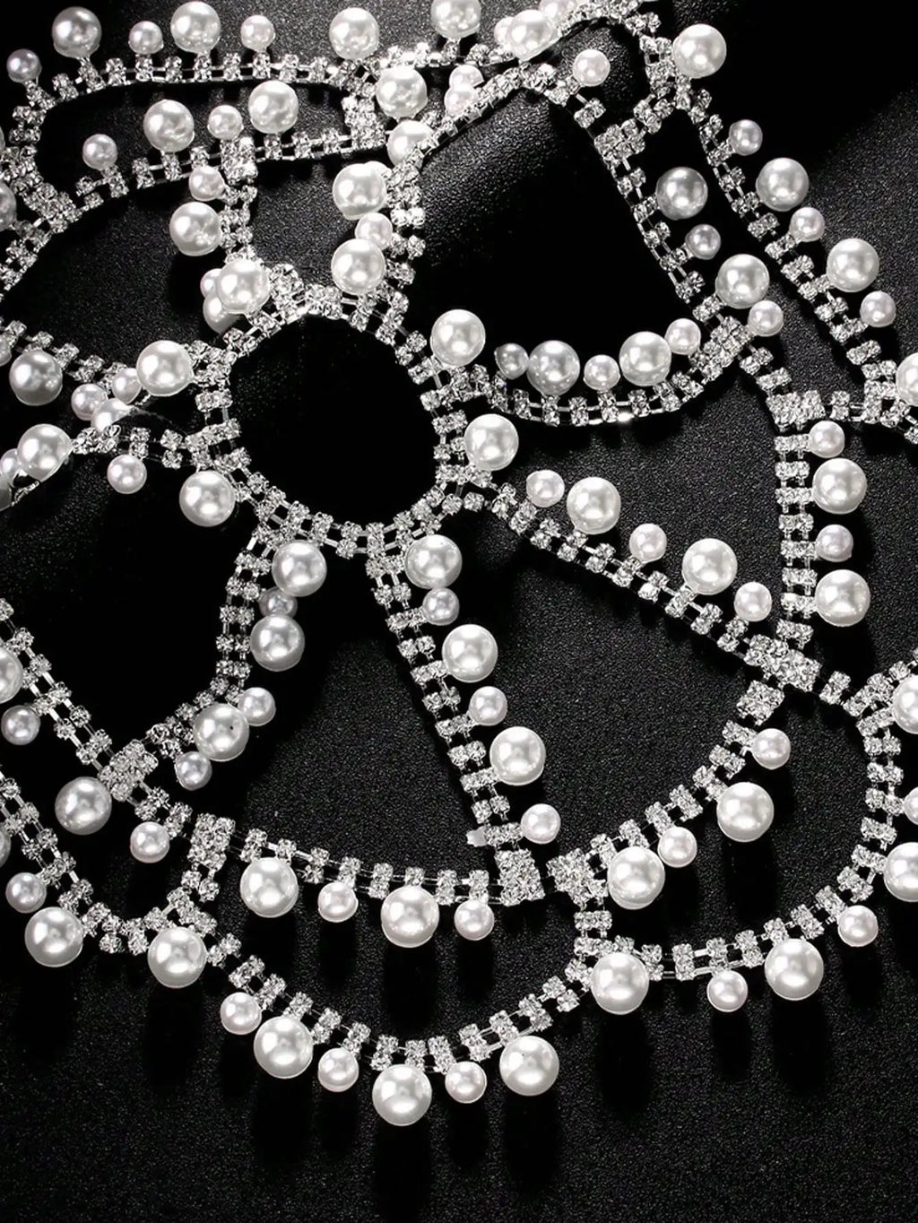 Crystal Rhinestone Draped Hair Chain | Bridal Headpiece