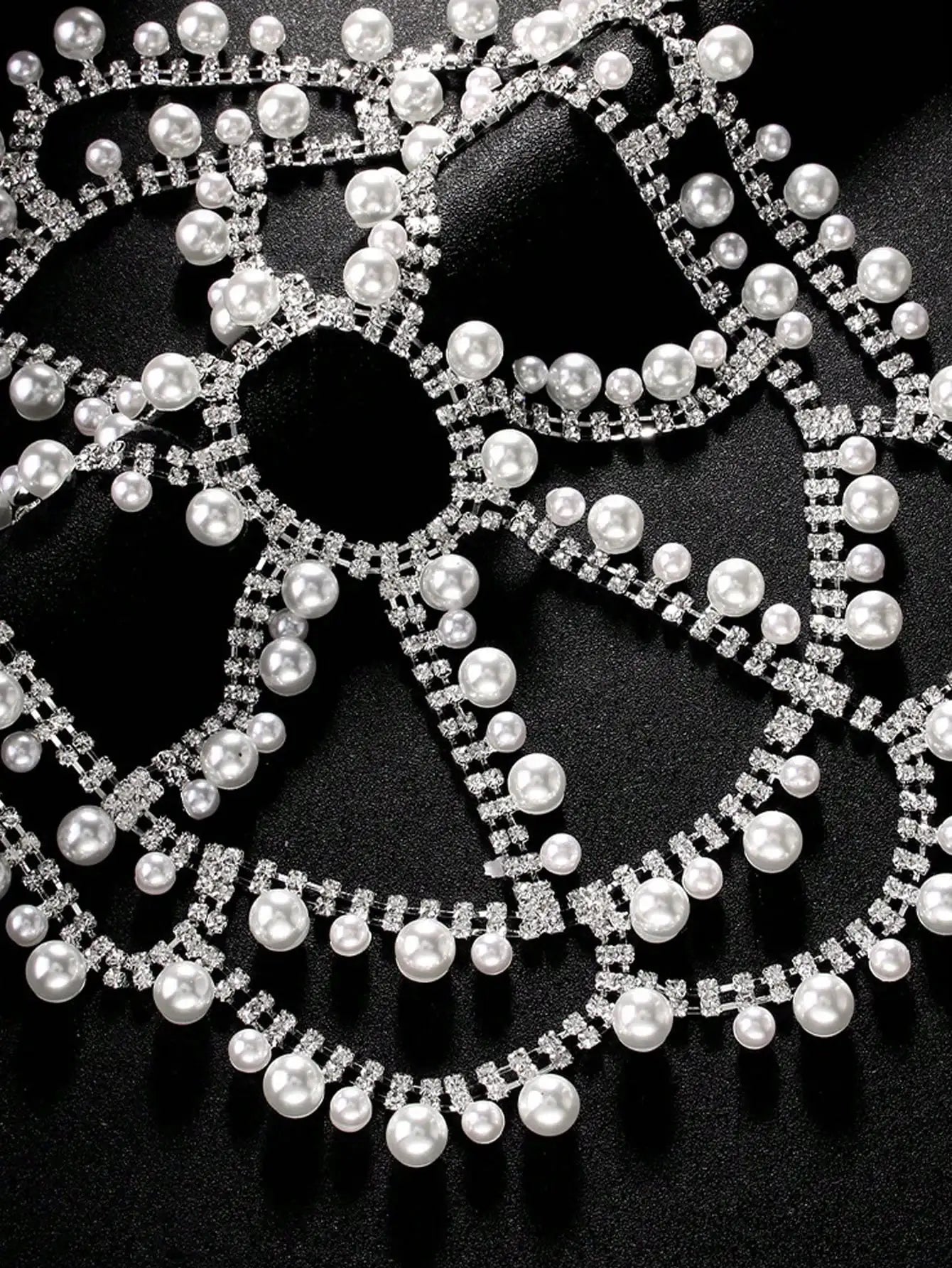 Crystal Rhinestone Draped Hair Chain | Bridal Headpiece