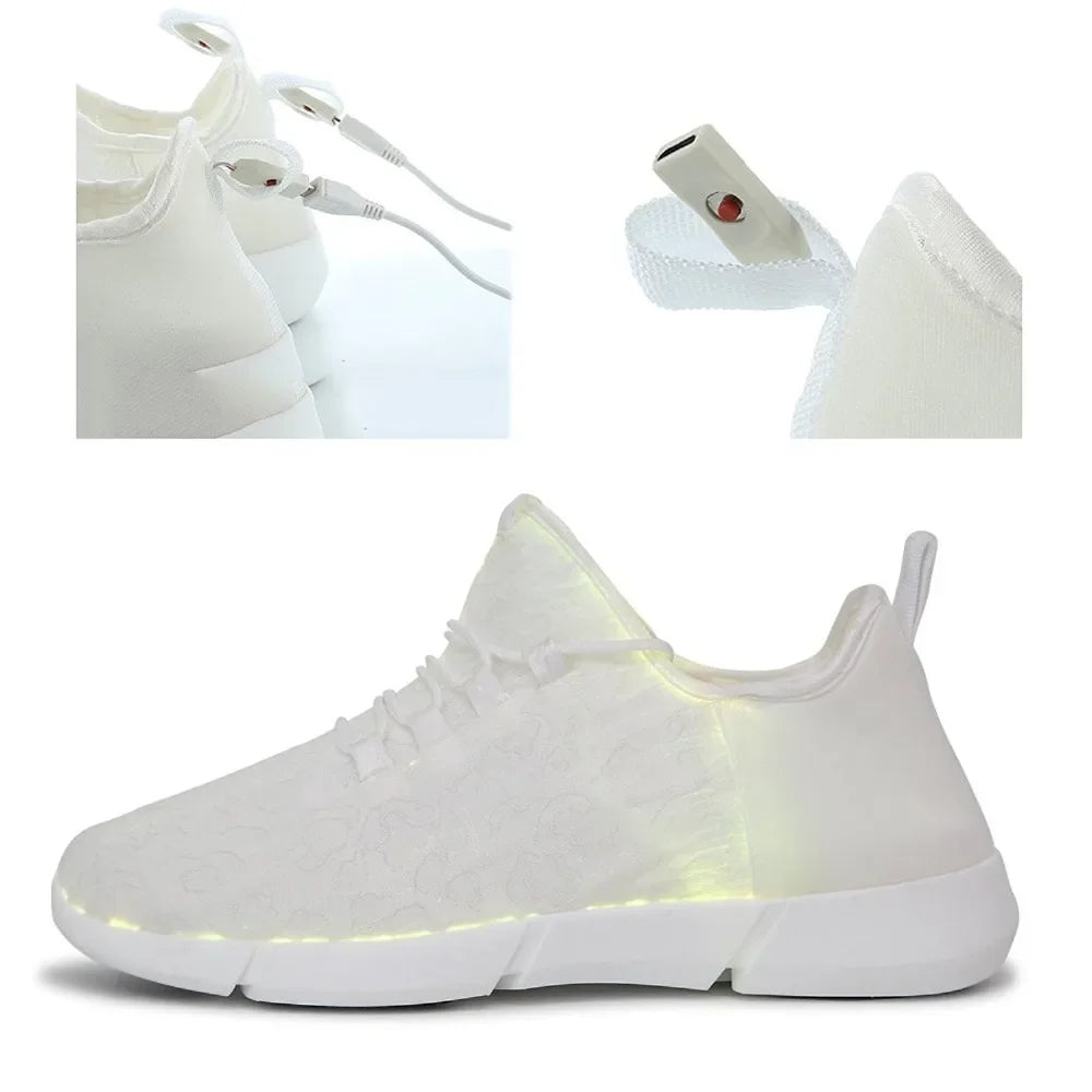 Fibre Optic LED Light-Up Sneakers | USB Rechargeable | Unisex Kids & Adults | 3 Colours