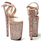 9-Inch Patent Platform Sandals - High Heel Dance Shoes