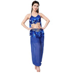 Belly Dance Harem Set | Sequin Halter Top & Chiffon Pants