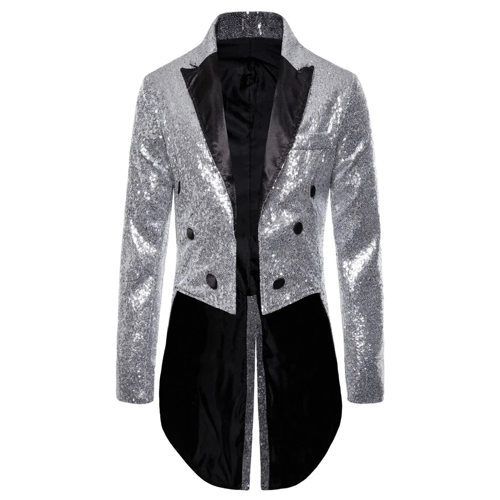 Sequin Tailcoat | Contrast Lapels