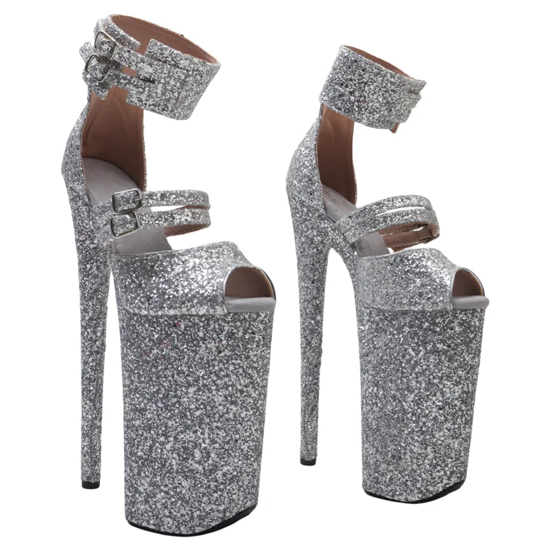 Glitter Platform Sandal Heel – 10 Inch Stage & Pole Dance