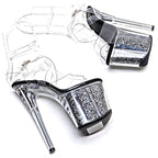 8-Inch Clear Platform Sandals - Backstrap High Heel Performance Shoes