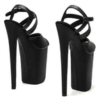 9-Inch Snakeskin Platform Slipper Sandals - Exotic High Heel Performance Shoes