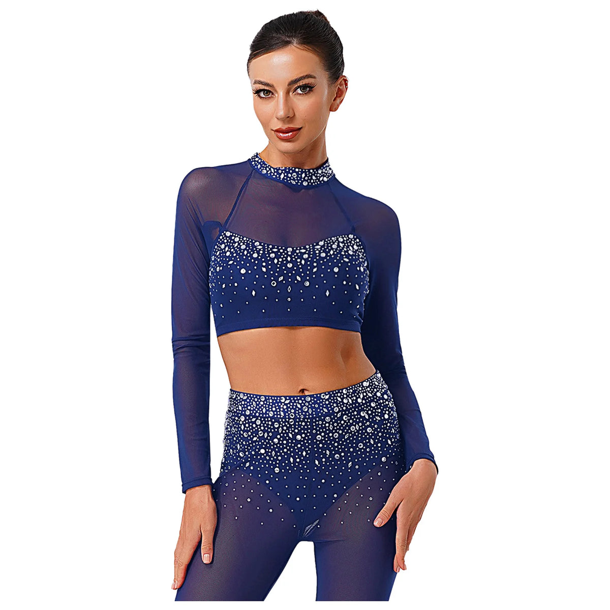 Prism Rhinestone Crop Top and Leggings Set
