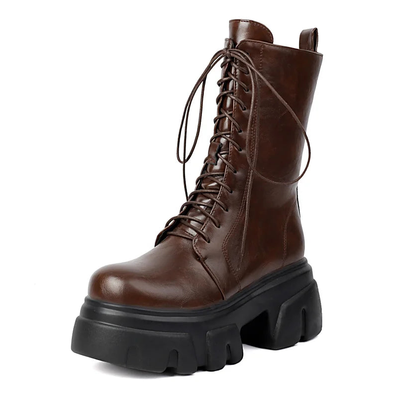 Platform Ankle Boots | Lace-Up | 7.5cm