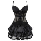 Overbust Corset & Tutu Skirt Set | Straps Cup | Burlesque