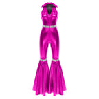 Women's Sequin Jumpsuit | Sleeveless V-Neck | 70s Disco