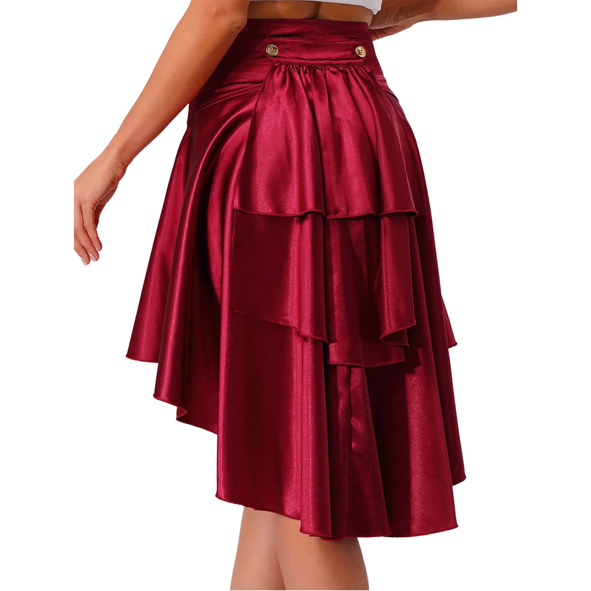Gothic Bustle Skirt | Lace-Up Waist | Tiered Hem