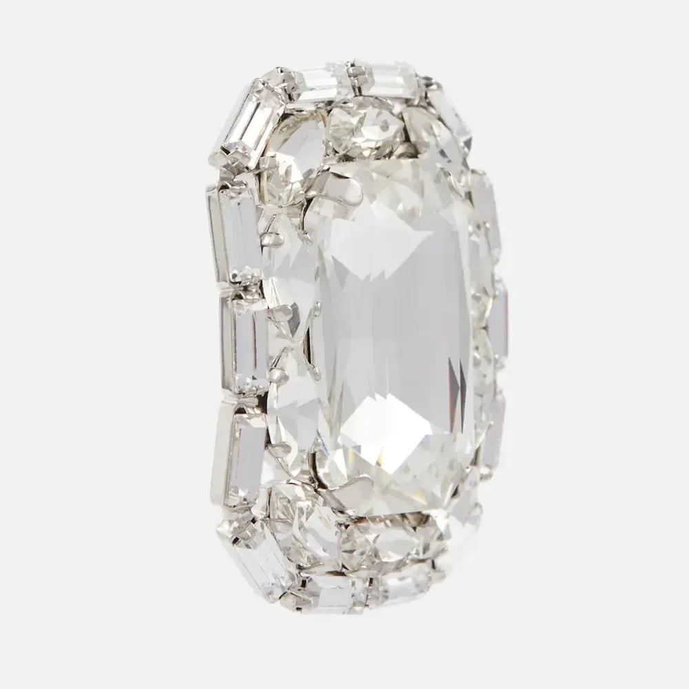 Oversized Crystal Clip-On Earrings