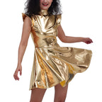 Holographic Pleated Dress | Turtleneck | 9 Colors