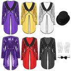 Sequin Tailcoat Set | Magician & Showgirl | Hat, Collar & Gloves