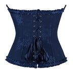 Floral Satin Overbust Corset | Lace Trim | Victorian Gothic
