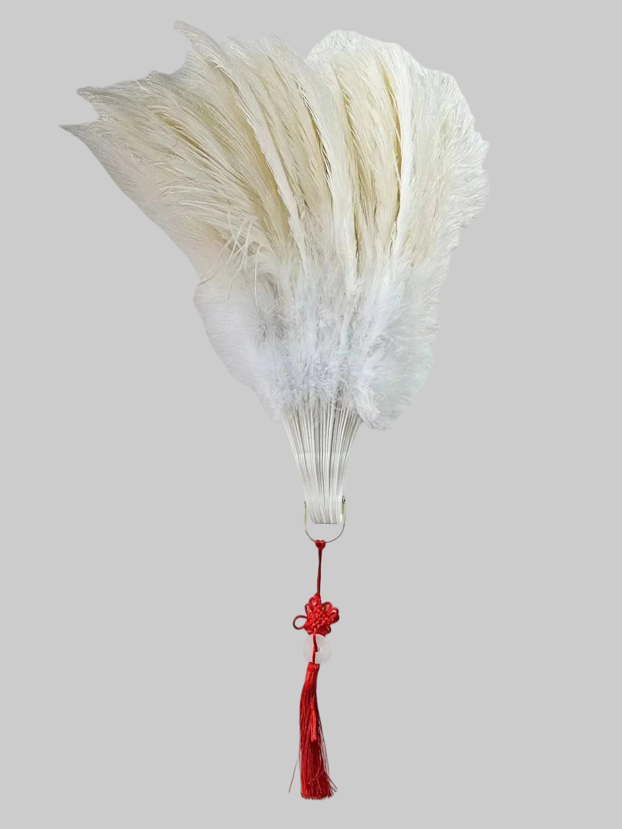 Feather Fan - Handcrafted Samba Carnival Performance Fan with Rhinestones