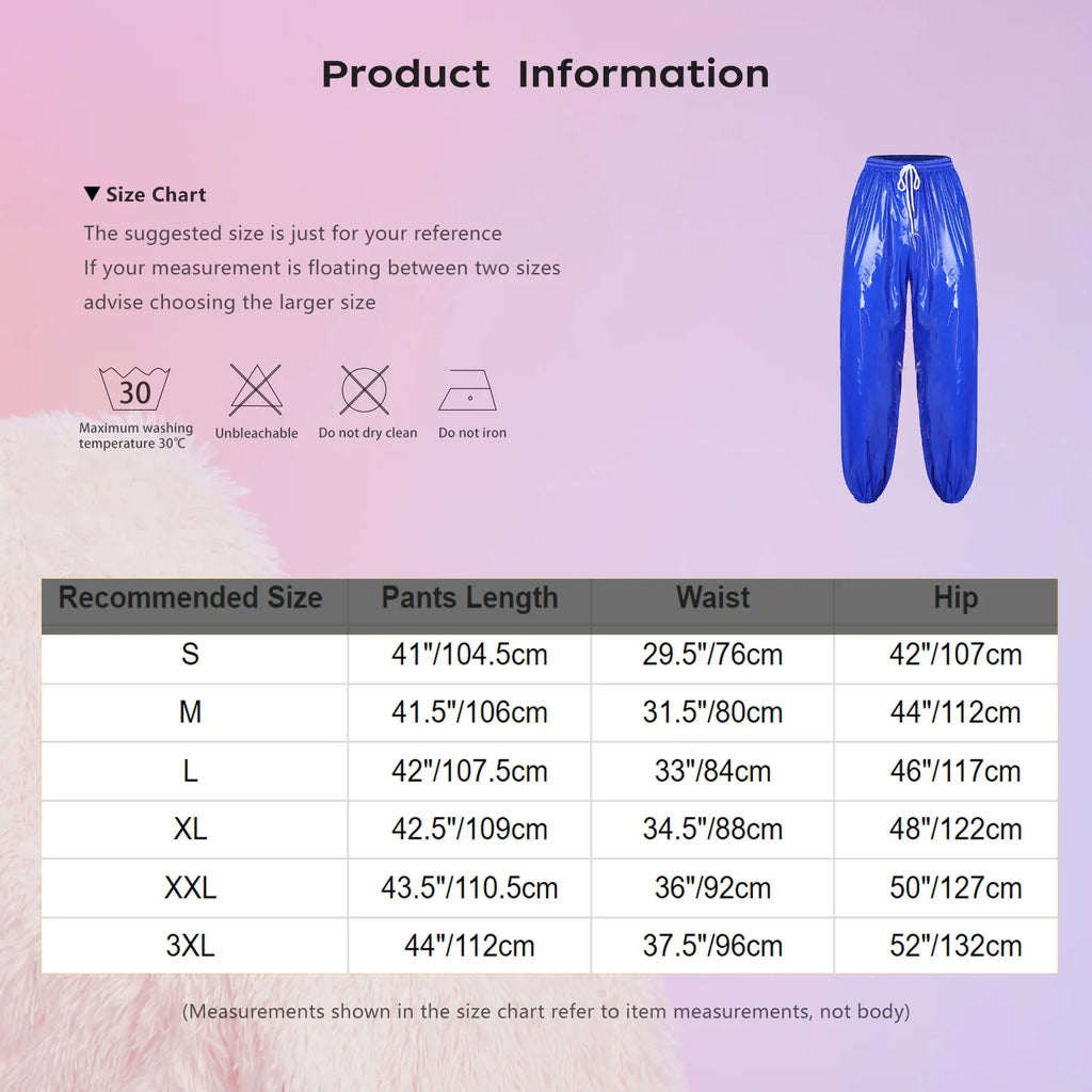 Men's Glossy Pants | Baggy Drawstring Fit